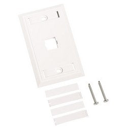 L Type Flush Mounted Faceplate, one port white