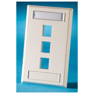 1-Gang Keystone Faceplate, 3-Port, Electric Ivory