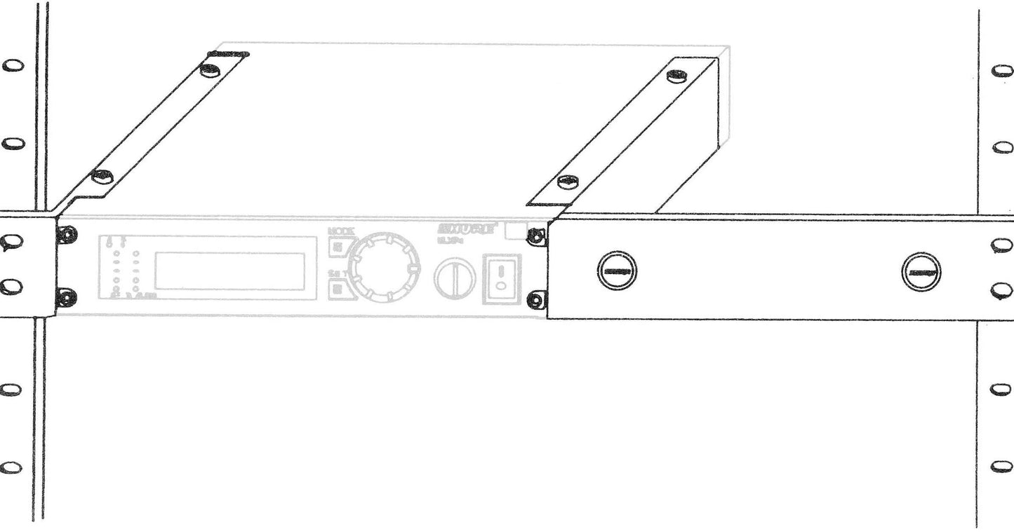 Single rack mount kit includes rack hardware for 1 ULX receiver.