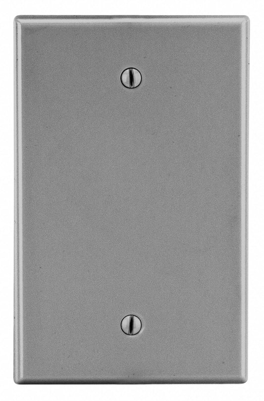 Blank Box Mount Wall Plate, Number of Gangs: 1 Plastic, Smooth Finish, Gray