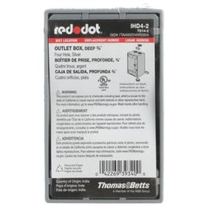 Weatherproof Box, Aluminum Die Cast, (4) 3/4 in. Threaded Hubs, 1-Gang ...