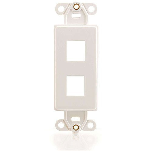 Two Port Keystone Wall Plate - White