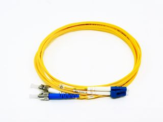 Fiber Optic Cable Duplex Patchcord 1.6mm SM SMF-28® Ultra Fiber ST/UPC to LC/UPC 3 meter