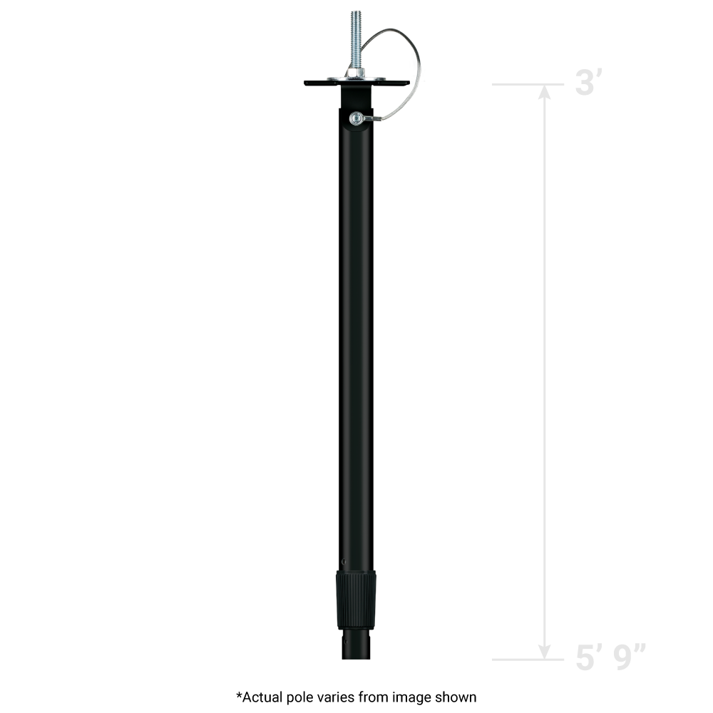 6′ Telescoping Ceiling Mount Camera Pole-Black