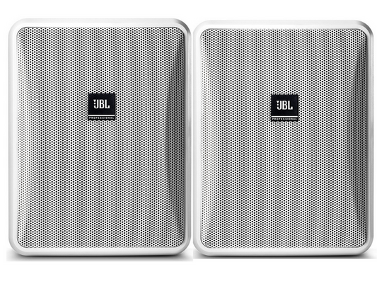 Compact Indoor/Outdoor Background/Foreground Speaker (Pair, White)