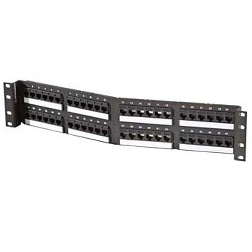 TechChoice Cat 6 Angled Patch Panel, 48-Port, 2 RU