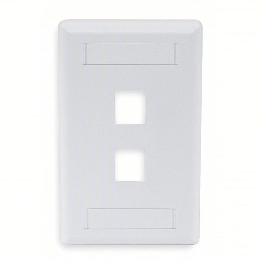 Wallplate, Flush, 1-G, 2Port, White