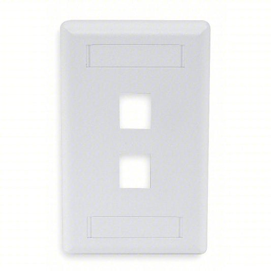 Wallplate, Flush, 1-G, 2Port, White