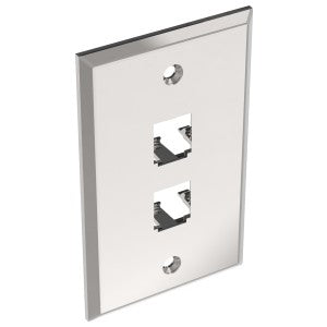 Classic Series, 1 Gang Faceplate, 2-Port, Stainless Steel