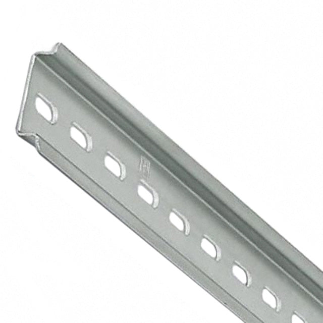 Galvanized Steel DIN Rail, Perforated, 2000mm L x 35mm W x 7.5mm H, Silver