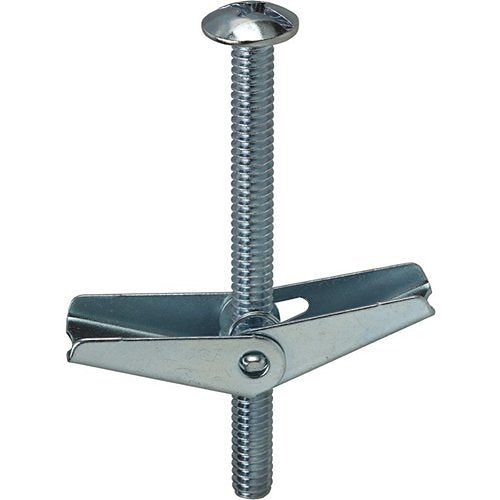 3/16 x 4 in. Zinc Plated Steel Phillips/Slotted Toggle Bolts With Mushroom Head and Spring Wings