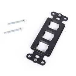 M108 Flush Mounted Modular Mounting Frame, Three Port, Black