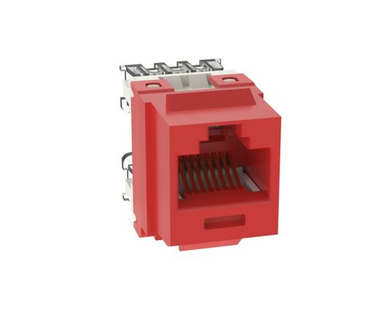 Cat 6 UTP Keystone Punchdown Jack Module, Red