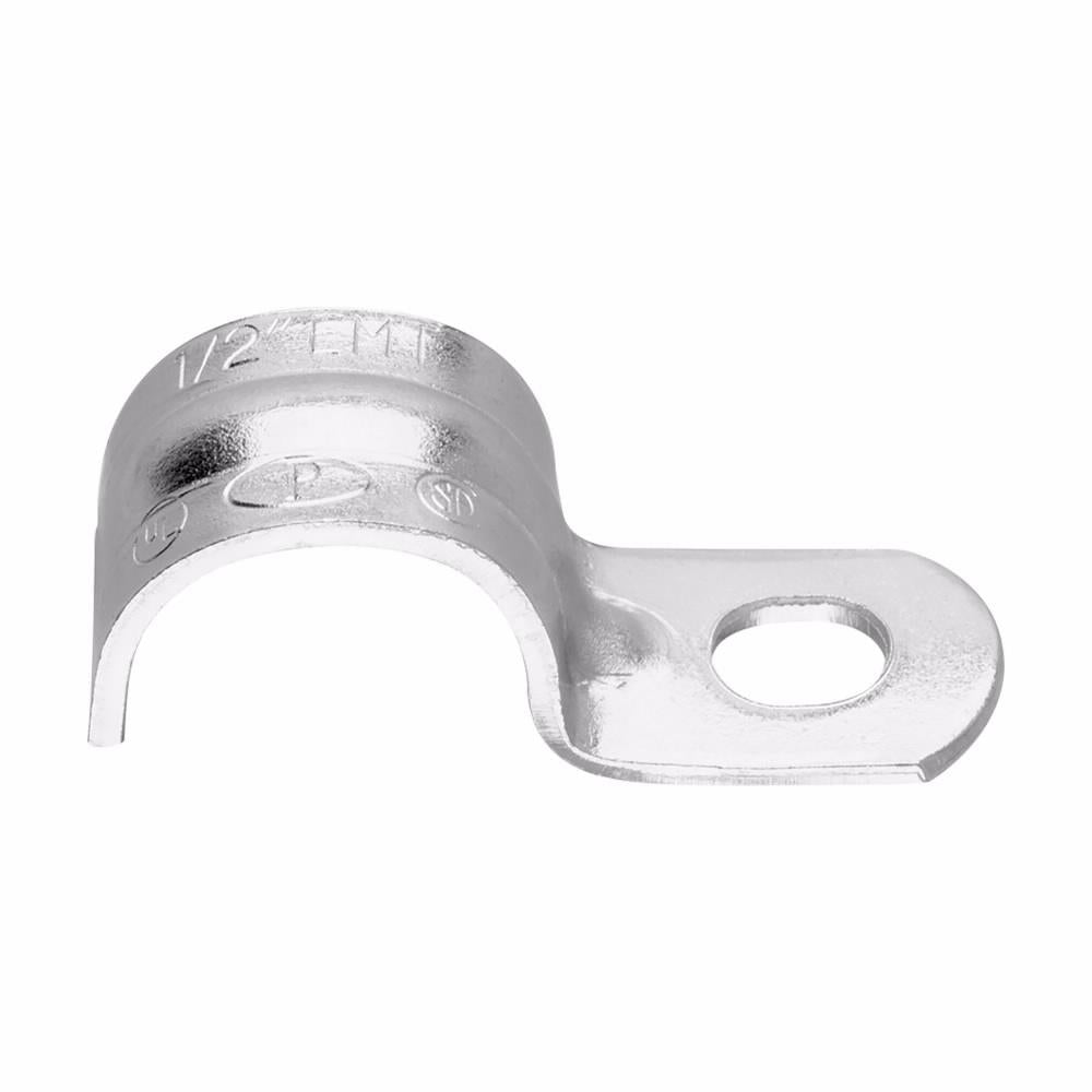 Steel City EMT Conduit Strap, 1-Hole, Snap-On, Zinc Plated Steel 3/4 in.