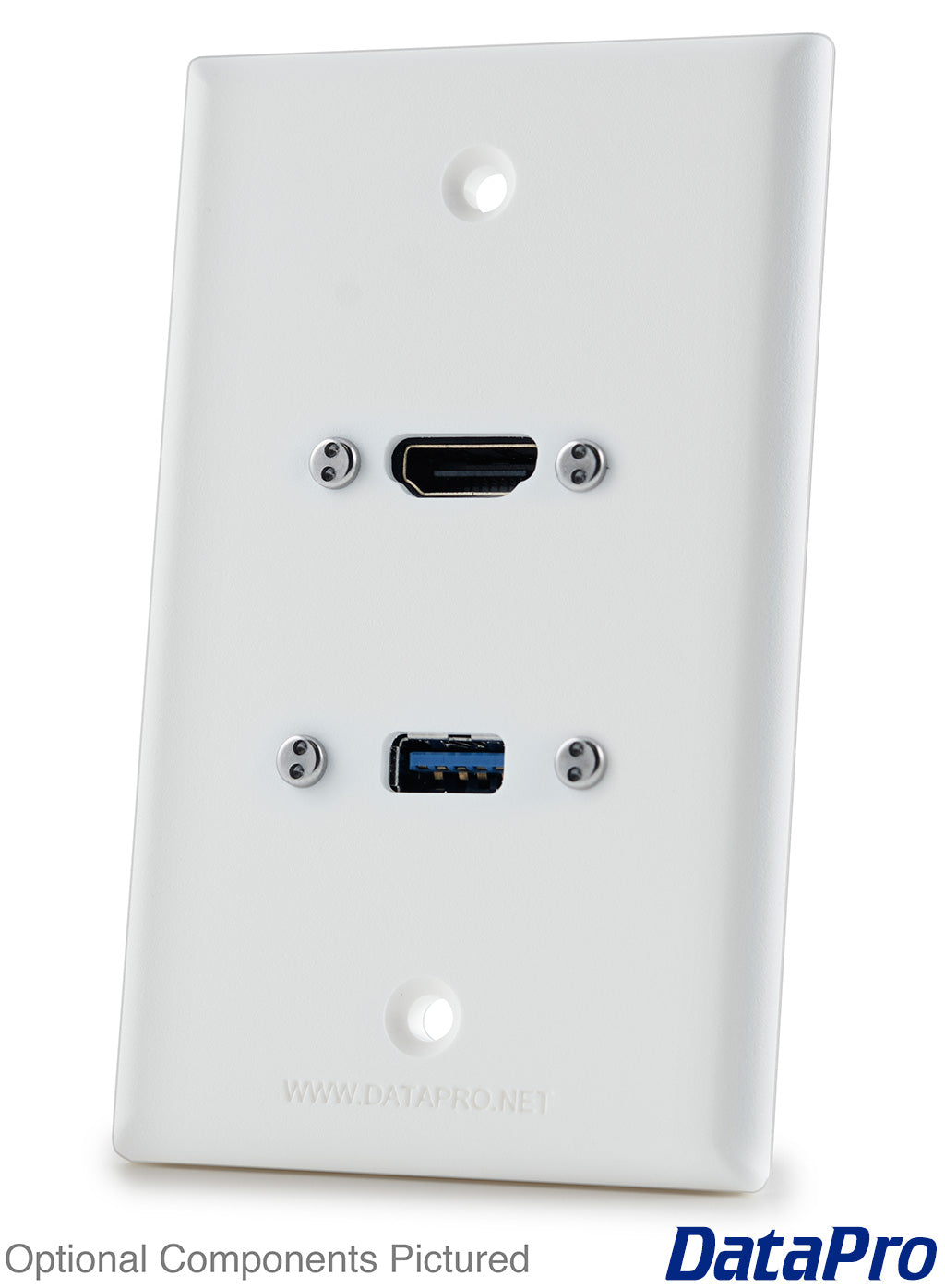 HDMI and USB Wall Plate, White