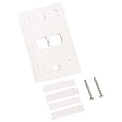 Two Port L-Type Flush Mount Faceplate, White