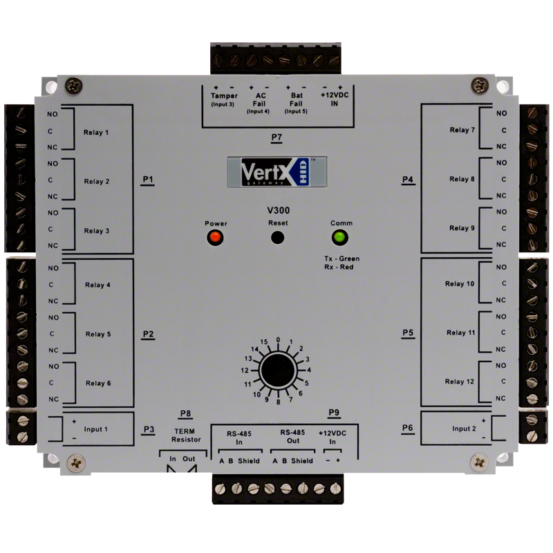 VertX V300 12-Output Control Interface. Software input and output connections are included