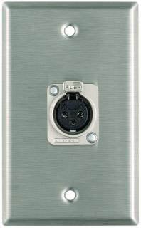 Single Gang Wallplate with 1 XLRF Connector R, Steel