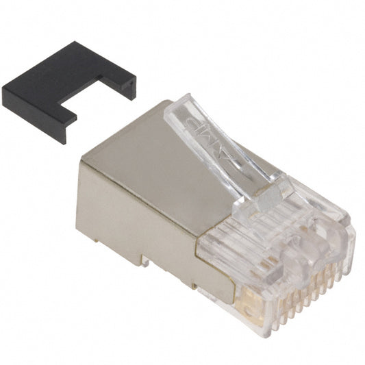 DISCONTINUED-Plug Modular Connector 8p8c (RJ45, Ethernet) Position Shielded Cat5e IDC