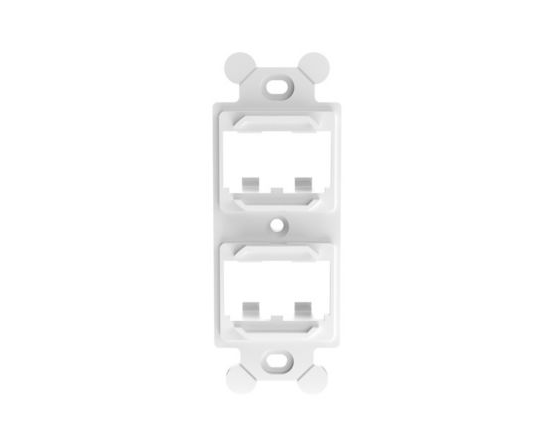 Mini-Com® 106 Duplex Outlet Frame, 4-Port, White