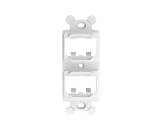 Mini-Com® 106 Duplex Outlet Frame, 4-Port, White