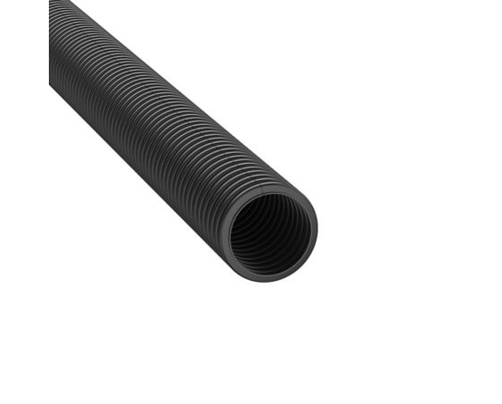 Slit Wall Corrugated Loom Tubing, Black, 100 ft L x .76 in. Dia