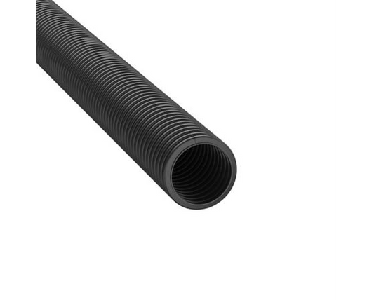 Slit Wall Corrugated Loom Tubing, Black, 100 ft L x .76 in. Dia