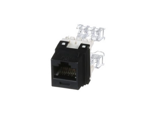 Cat 6 Keystone Punchdown Jack Module, Black