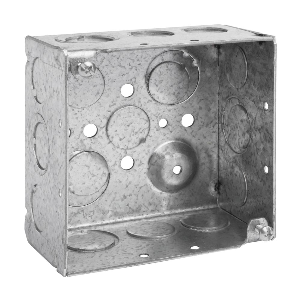 4 Square Box, Steel, Welded, 2-1/8 in. D