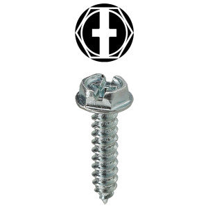 Hex Washer Head Slotted Sheet Metal Screws, Zinc Plated Steel, No. 10 x 2 in.