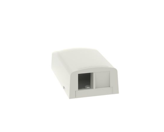 Elongated Surface Mount Box, 2-Port, Off White